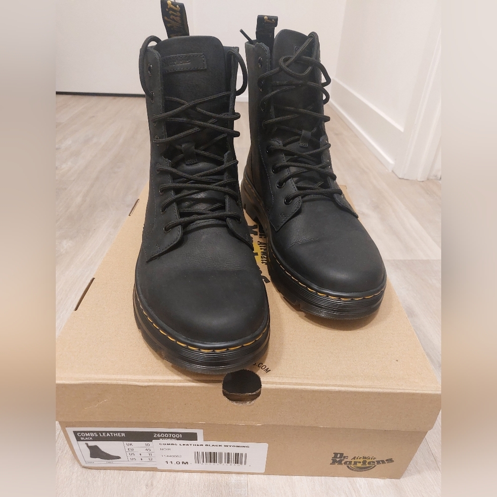 Dr. Martens Combs Black Leather Boots